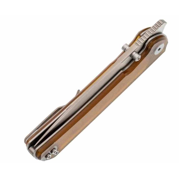 Couteau Maxace Peregrine S Lame Acier 10Cr15CoMoV Manche PEI Jaune Liner Lock MAXMM302C - Livraison Gratuite