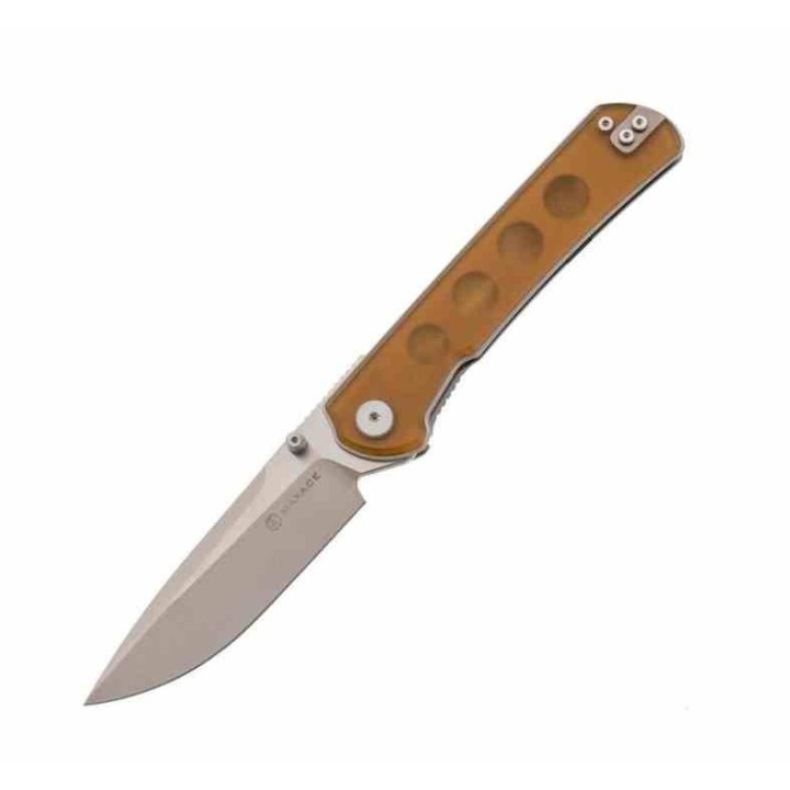 Couteau Maxace Peregrine S Lame Acier 10Cr15CoMoV Manche PEI Jaune Liner Lock MAXMM302C - Livraison Gratuite