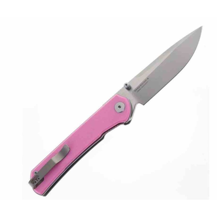 Couteau Maxace Peregrine S Pink Lame Acier 10Cr15CoMoV Manche G-10 Liner Lock Clip MAXMM302B - Livraison Gratuite
