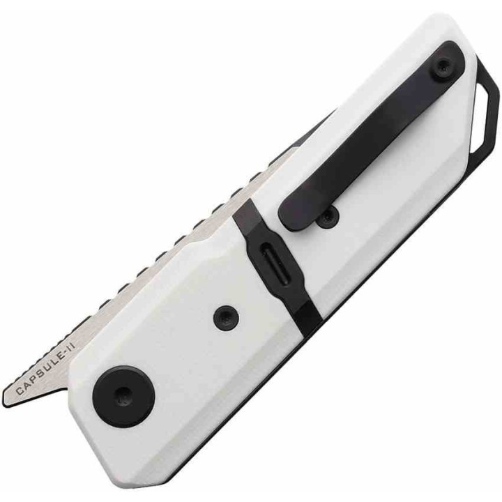 Couteau Maxace Capsule II White Lame Tanto Acier 10Cr15CoMoV Manche G-10 Liner Lock MAXMM272F - Livraison Gratuite
