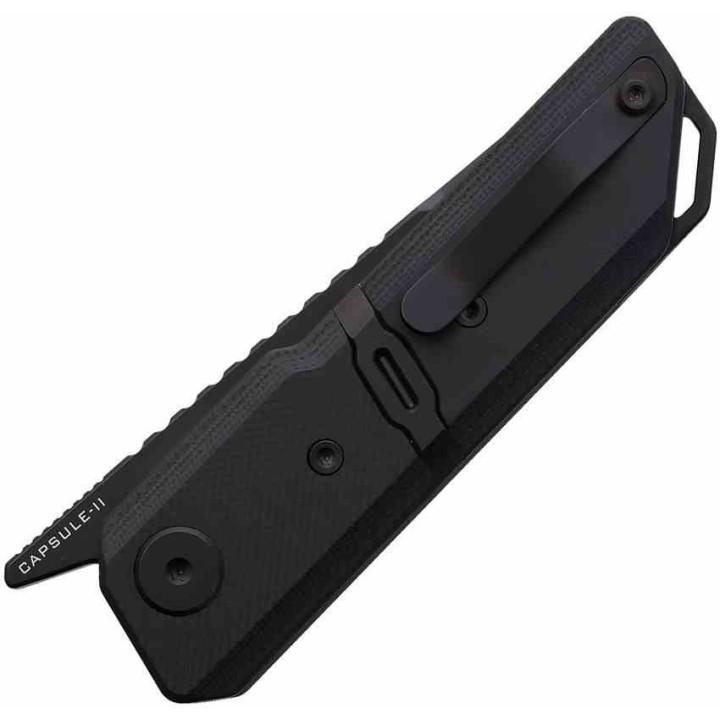 Couteau Maxace Capsule II Black Lame Tanto Acier 10Cr15CoMoV Manche G-10 Liner Lock MAXMM272G - Livraison Gratuite