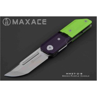 Couteau Maxace Capsule II Green/Purple Lame Tanto Acier 10Cr15CoMoV Manche G-10 Liner Lock MAXMM272B - Livraison Gratuite