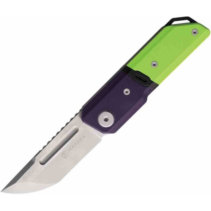 Couteau Maxace Capsule II Green/Purple Lame Tanto Acier 10Cr15CoMoV Manche G-10 Liner Lock MAXMM272B - Livraison Gratuite