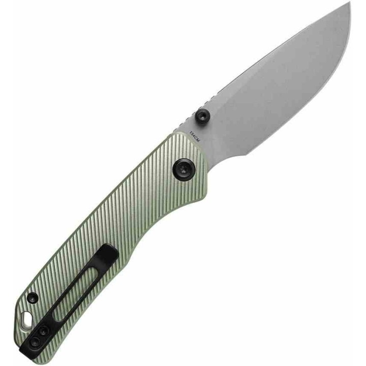 Couteau Vosteed Marten Green Lame Point Acier 154CM Manche Alum Vert Top Liner Lock VOSA1602 - Livraison Gratuite