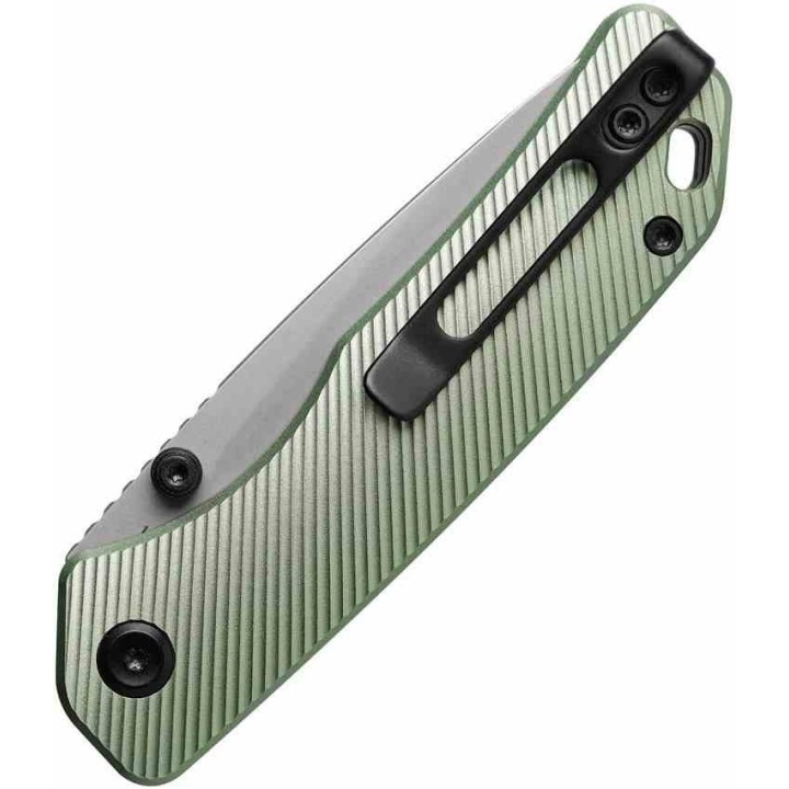 Couteau Vosteed Marten Green Lame Point Acier 154CM Manche Alum Vert Top Liner Lock VOSA1602 - Livraison Gratuite