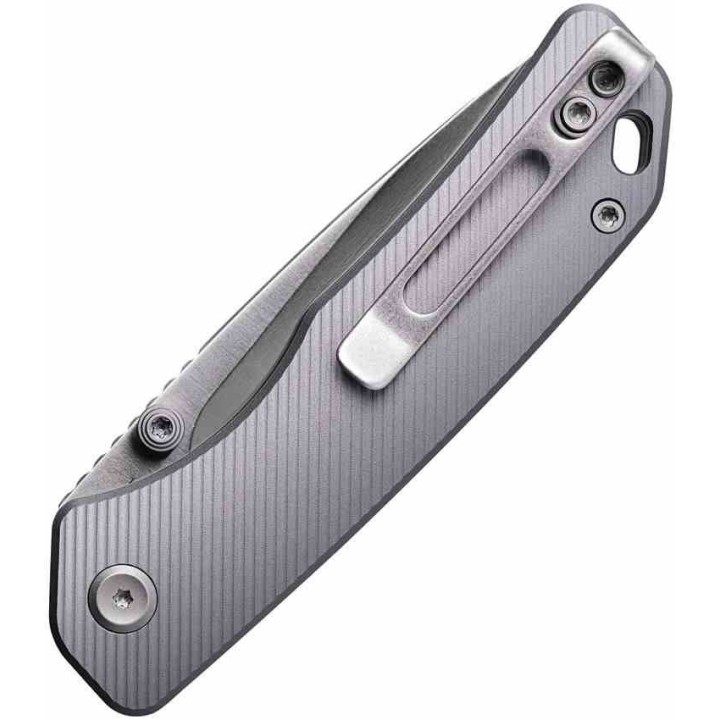 Couteau Vosteed Marten Gray Lame Point Acier 154CM Manche Alum Gray Top Liner Lock VOSA1601 - Livraison Gratuite 