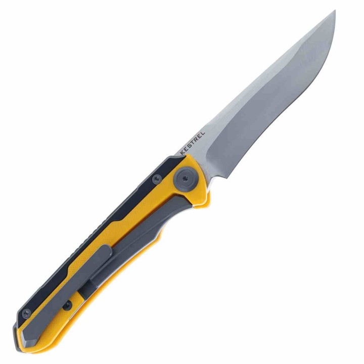 Couteau Maxace Kestrel Lame Acier CPM MagnaCut Manche Yellow G10/Black alu Frame Lock MAXMM281B - Livraison Gratuite