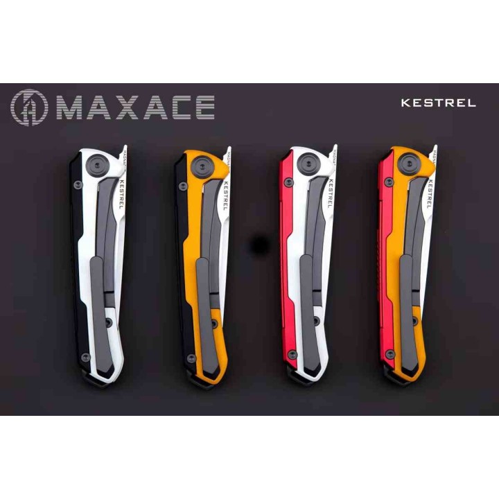 Couteau Maxace Kestrel Lame Acier CPM MagnaCut Manche Yellow G10/Black alu Frame Lock MAXMM281B - Livraison Gratuite