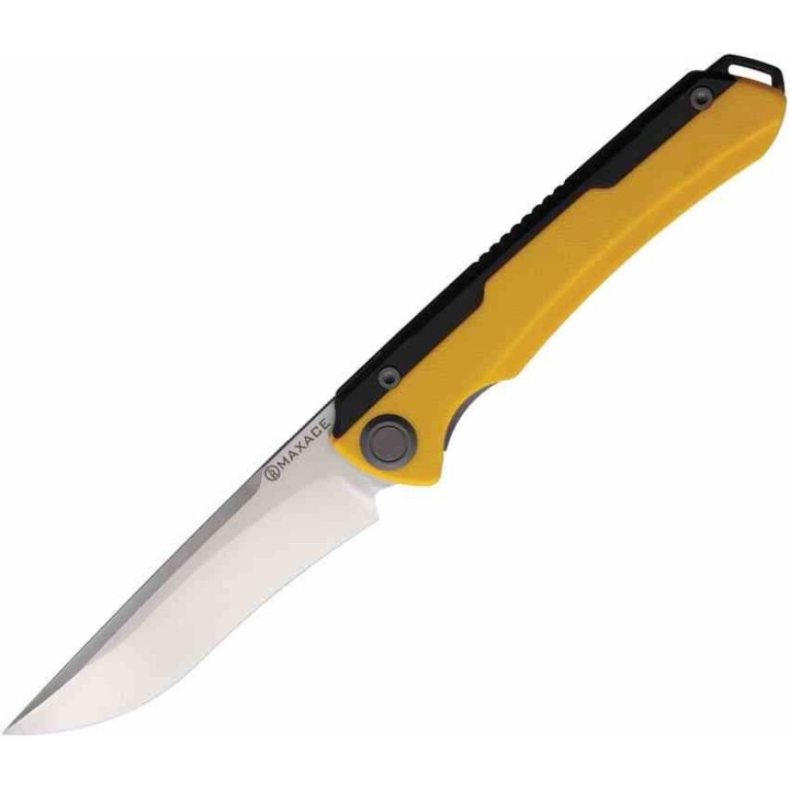 Couteau Maxace Kestrel Lame Acier CPM MagnaCut Manche Yellow G10/Black alu Frame Lock MAXMM281B - Livraison Gratuite