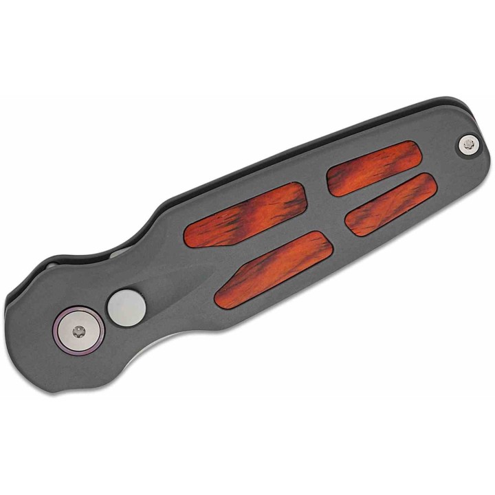 Couteau Automatique Hogue Ballista II Lame Acier CPM MagnaCut Manche Alu/Cocobolo Button Lock USA HO64233 - Livraison Gratuite