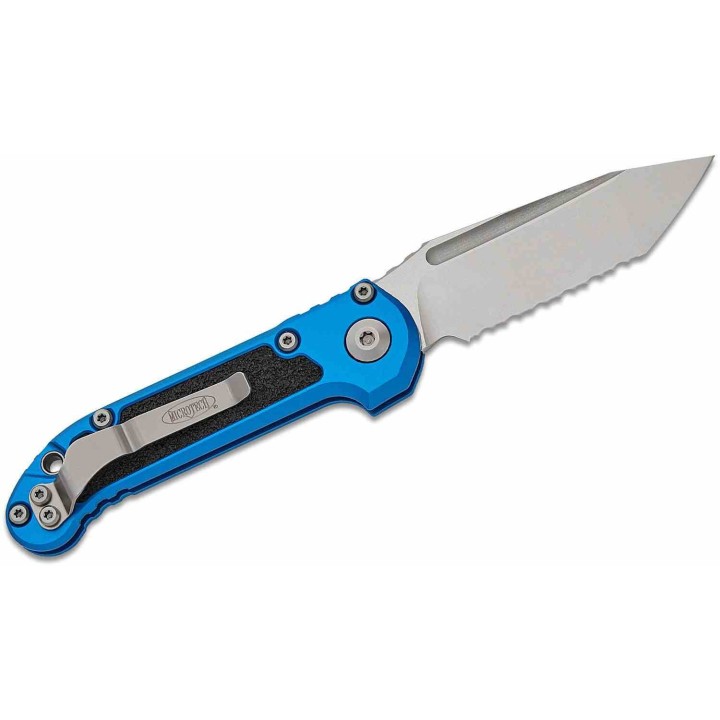 Couteau Automatique Microtech LUDT Gen III Bleu Lame Tanto Serr M390MK Manche Alu USA MCT113612BL - Livraison Gratuite