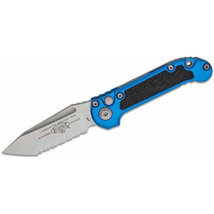 Couteau Automatique Microtech LUDT Gen III Bleu Lame Tanto Serr M390MK Manche Alu USA MCT113612BL - Livraison Gratuite