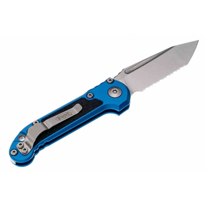 Couteau Automatique Microtech LUDT Gen III Bleu Lame Tanto Serr M390MK Manche Alu USA MCT113612BL - Livraison Gratuite