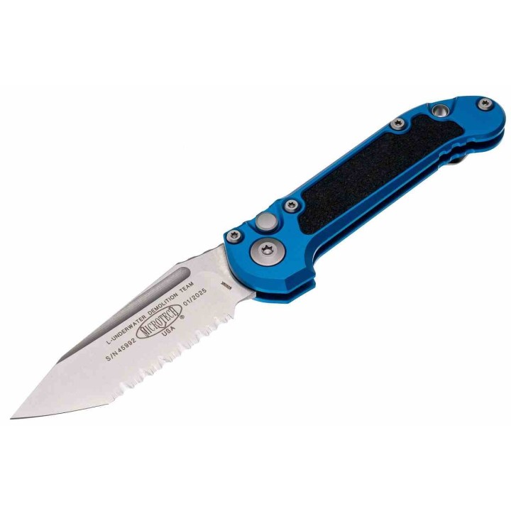 Couteau Automatique Microtech LUDT Gen III Bleu Lame Tanto Serr M390MK Manche Alu USA MCT113612BL - Livraison Gratuite