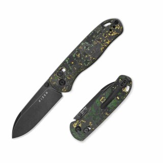 Couteau Kizer Drop Bear Clutch Lock Lame Acier CPM-20CV Manche FatCarbon Toxic Storm AXIS Clip KI3619A1 - Livraison Gratuite