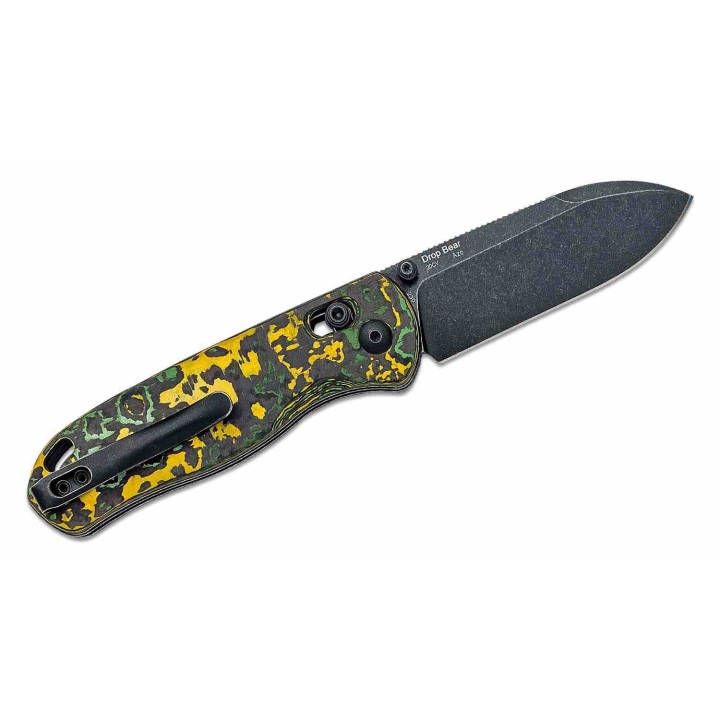 Couteau Kizer Drop Bear Clutch Lock Lame Acier CPM-20CV Manche FatCarbon Toxic Storm AXIS Clip KI3619A1 - Livraison Gratuite