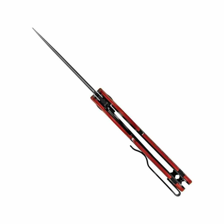 Couteau Kizer Mini Militaw Red/Rainbow Lame Acier Nitro-V  Manche G10 Liner Lock Clip KIV3634SA2 - Livraison Gratuite