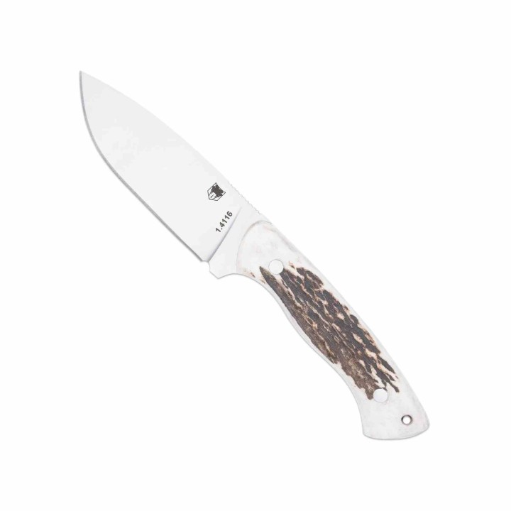 Couteau CobraTec Twin Mountain Lame Acier 1.4116 Manche Bois de Cerf  Etui Cuir CTTWMSTG4 - Livraison Gratuite