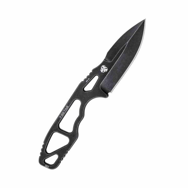 Couteau Kubey 7.62 TAG Lame Spear Point Acier AUS-10 Blk Manche Acier Étui Kydex KUB282B - Livraison Gratuite