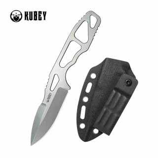 Couteau Kubey 7.62 TAG Lame Spear Point Acier AUS-10 Manche Acier Étui Kydex KUB282A - Livraison Gratuite