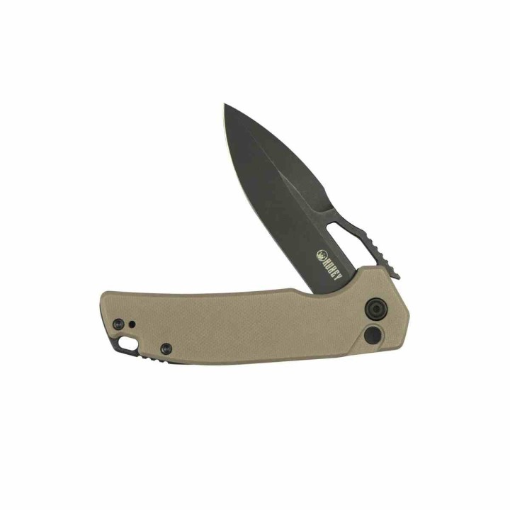 Couteau Kubey RDF Spear Point Lame Acier 14C28N Manche G-10 Tan Button Lock IKBS KUB316L - Livraison Gratuite