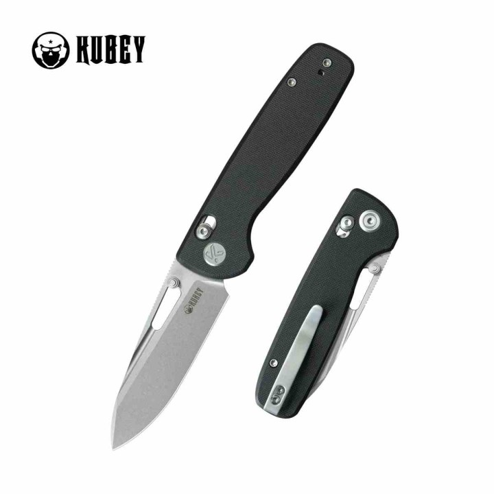 Couteau Kubey Bluff Black Drop Point Acier 14C28N Manche G10 Axis Lock KUB248F - Livraison Gratuite