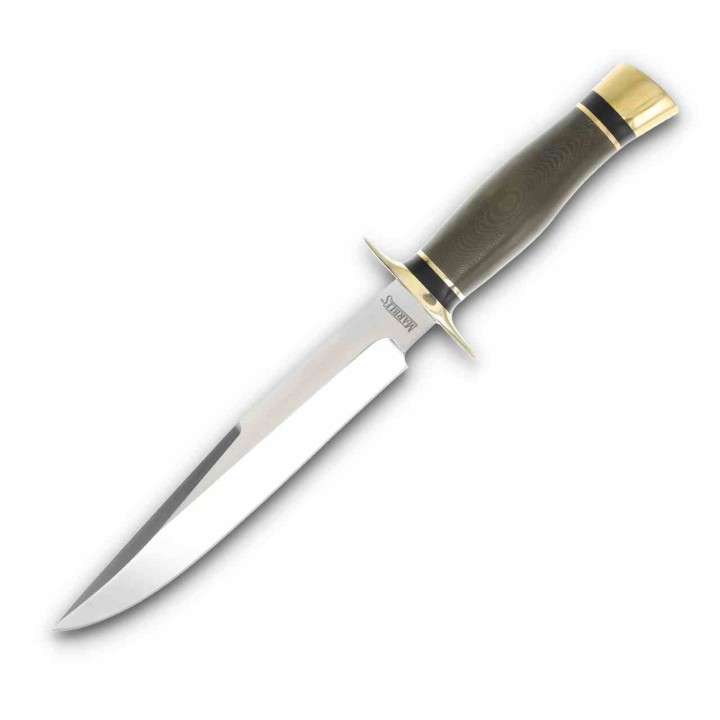 Couteau Lame Fixe Marbles Lame Acier D2 Manche Micarta Vert Etui Cuir MR722 - Livraison Gratuite