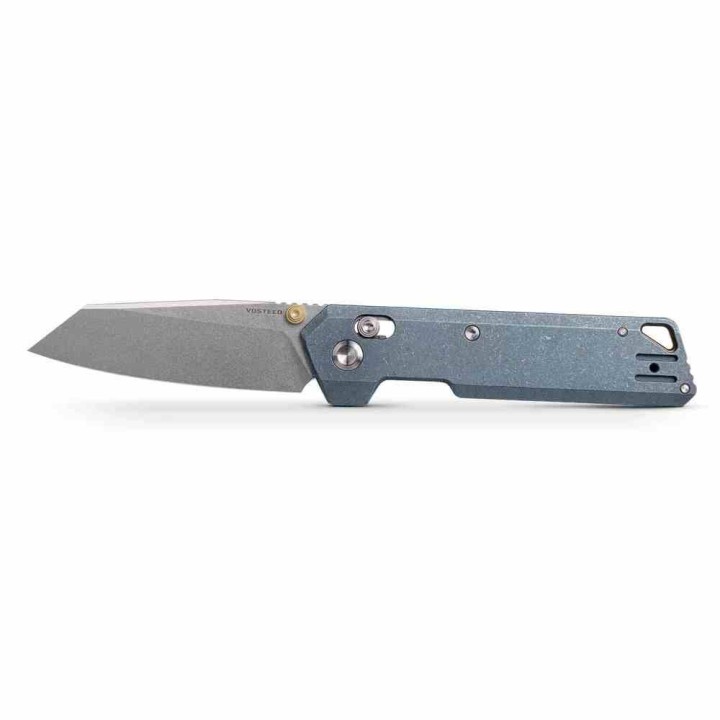 Couteau Vosteed Parallel Crossbar Lock Lame Reverse Tanto S35VN Manche Titane Bleu KIVT VOSA3504 - Livraison Gratuite