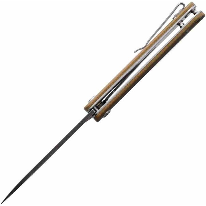 Couteau Ontario Ischua Creek Manche G-10 Marron Lame Stonewash Liner Lock ON9001 - Livraison Gratuite