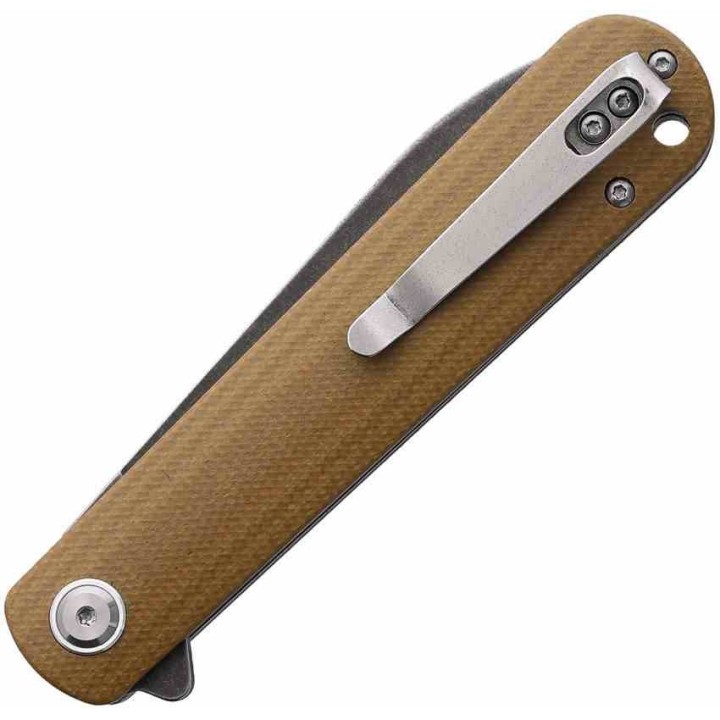 Couteau Ontario Ischua Creek Manche G-10 Marron Lame Stonewash Liner Lock ON9001 - Livraison Gratuite