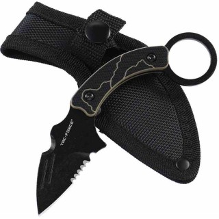 Couteau Karambit Tac-Force Lame Acier 3Cr13MoV Manche G-10 Vert Etui Nylon TFFIX111GN - Livraison Gratuite