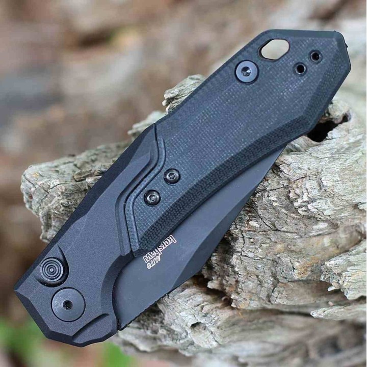 Couteau Automatique Kershaw Launch 19 Black Lame Acier CPM-154 Manche Alu/G-10 Button Lock USA KS7851BBLK - Livraison Gratuite