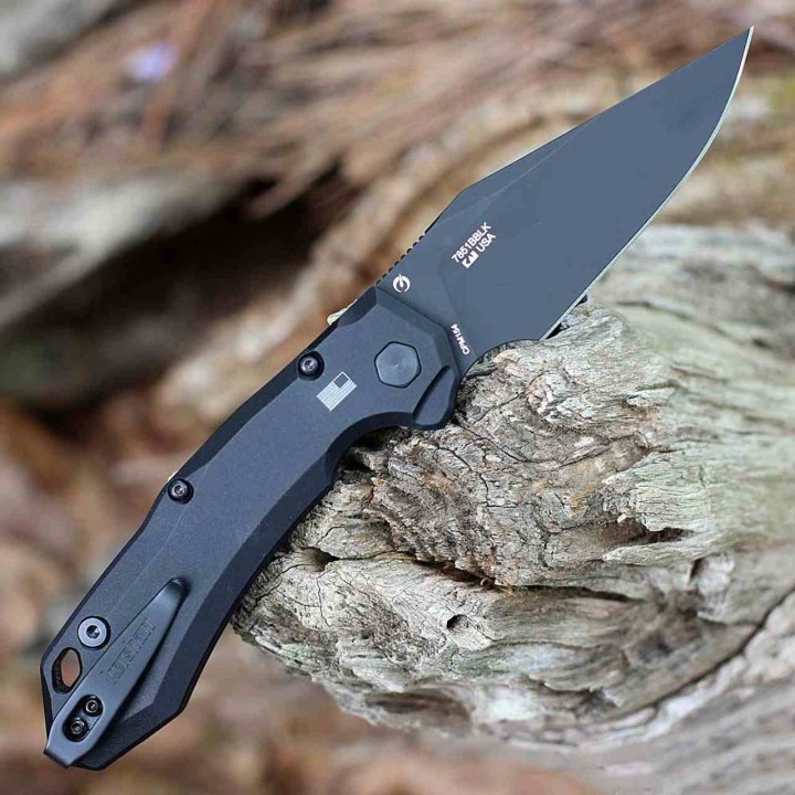 Couteau Automatique Kershaw Launch 19 Black Lame Acier CPM-154 Manche Alu/G-10 Button Lock USA KS7851BBLK - Livraison Gratuite