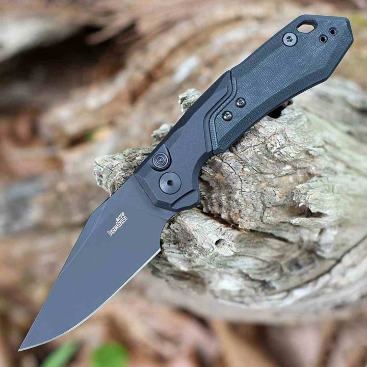 Couteau Automatique Kershaw Launch 19 Black Lame Acier CPM-154 Manche Alu/G-10 Button Lock USA KS7851BBLK - Livraison Gratuite