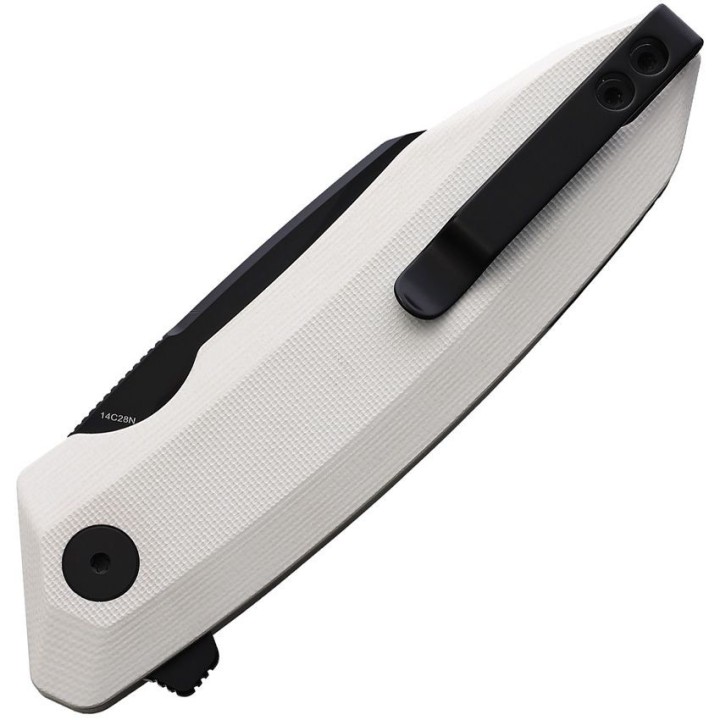Couteau Damned Designs Wraith White Lame Acier 14C28N Manche G10 IKBS Clip DMN011GW - Livraison Gratuite