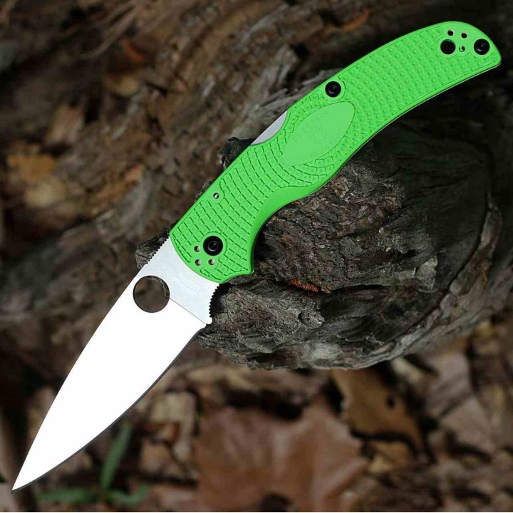Couteau Spyderco Native Chief Lightweight Salt Lame Acier LC200N Manche FRN Vert Back Lock USA SC244PGR - Livraison Gratuite