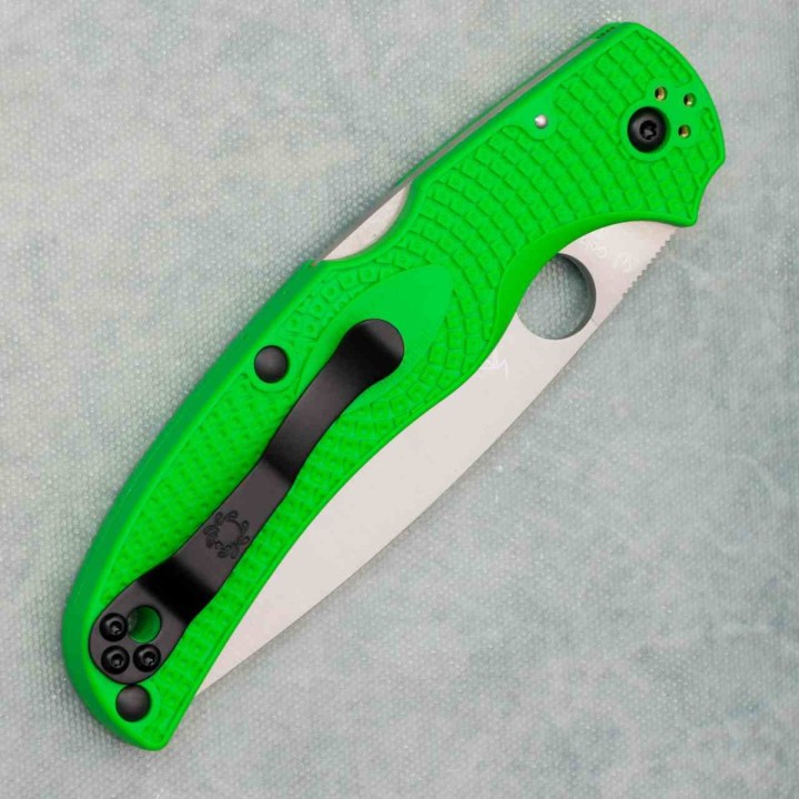 Couteau Spyderco Native Chief Lightweight Salt Lame Acier LC200N Manche FRN Vert Back Lock USA SC244PGR - Livraison Gratuite