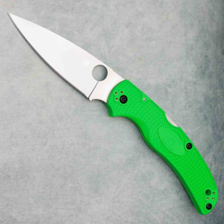 Couteau Spyderco Native Chief Lightweight Salt Lame Acier LC200N Manche FRN Vert Back Lock USA SC244PGR - Livraison Gratuite