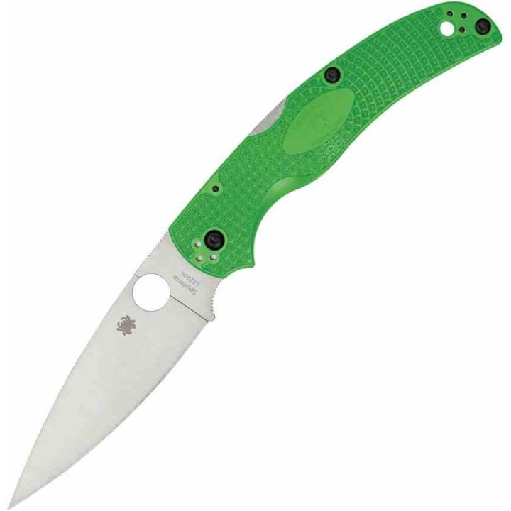 Couteau Spyderco Native Chief Lightweight Salt Lame Acier LC200N Manche FRN Vert Back Lock USA SC244PGR - Livraison Gratuite