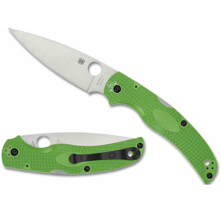 Couteau Spyderco Native Chief Lightweight Salt Lame Acier LC200N Manche FRN Vert Back Lock USA SC244PGR - Livraison Gratuite