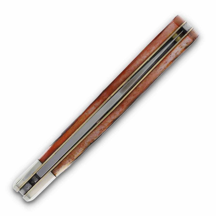Couteau Queen Amber Winterbottom Bone Lame Clip Point Acier Carbone 1095 Lockback USA QAWB106L - Livraison Gratuite