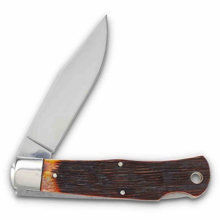 Couteau Queen Amber Winterbottom Bone Lame Clip Point Acier Carbone 1095 Lockback USA QAWB106L - Livraison Gratuite