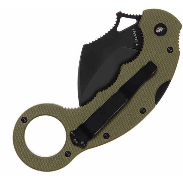 Couteau High Desert Blade Works Tarani Journeyman Lame Karambit Acier D2 Noir Manche G-10 Vert HDTJBKBG - Livraison Gratuite