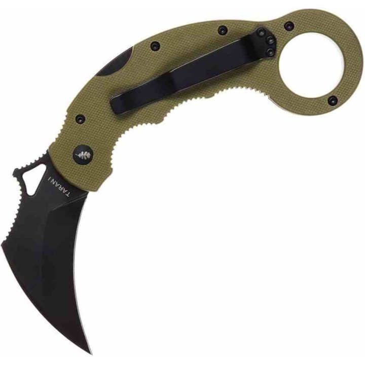 Couteau High Desert Blade Works Tarani Journeyman Lame Karambit Acier D2 Noir Manche G-10 Vert HDTJBKBG - Livraison Gratuite