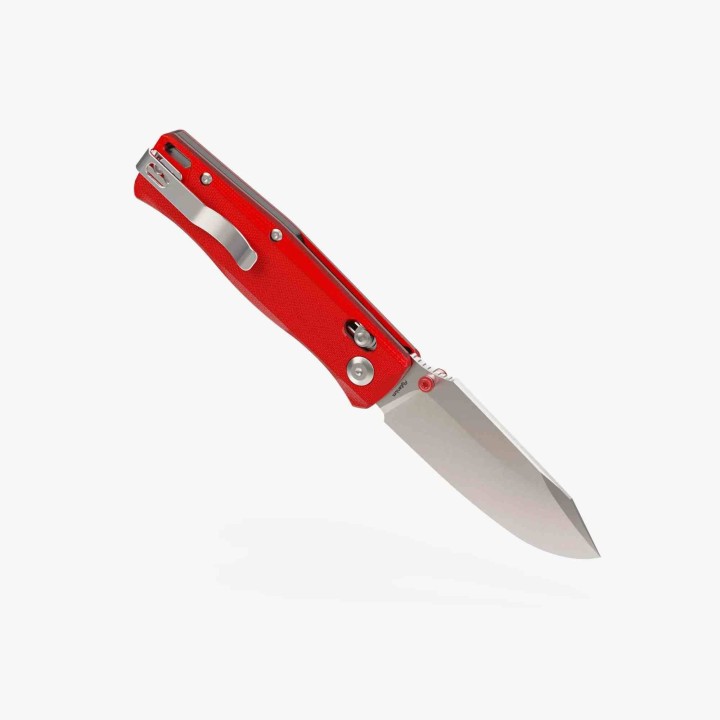 Couteau Flytanium BEEF Crossbar Lock Lame Drop Point Acier D2 Manche G-10 Red FLY1386FRS -  Livraison Gratuite