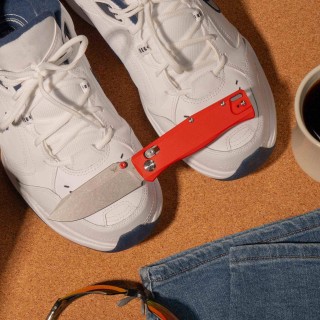 Couteau Flytanium BEEF Crossbar Lock Lame Drop Point Acier D2 Manche G-10 Red FLY1386FRS -  Livraison Gratuite