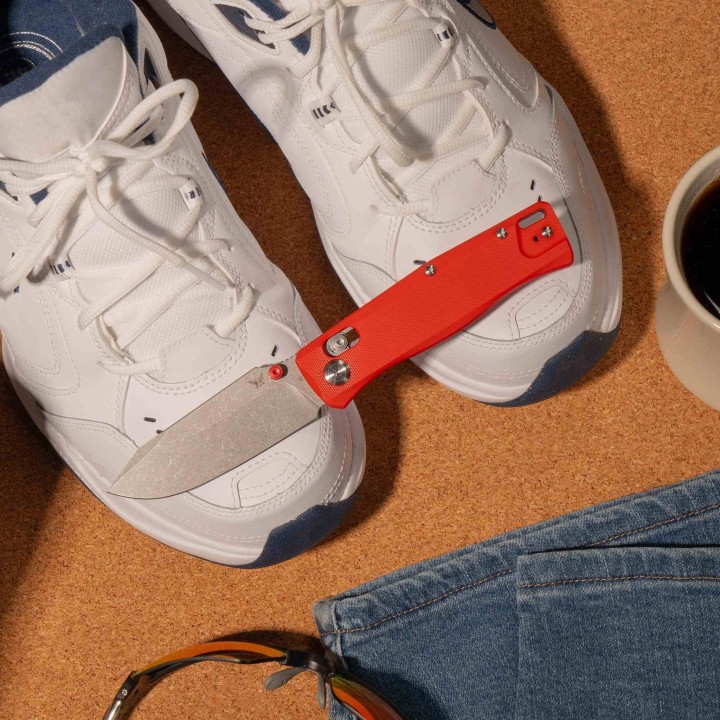 Couteau Flytanium BEEF Crossbar Lock Lame Drop Point Acier D2 Manche G-10 Red FLY1386FRS -  Livraison Gratuite