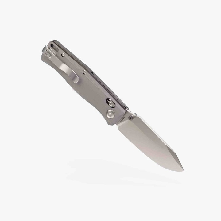 Couteau Flytanium BEEF Crossbar Lock Lame Drop Point Acier D2 Manche G-10 Gray FLY1386GSS - Livraison Gratuite