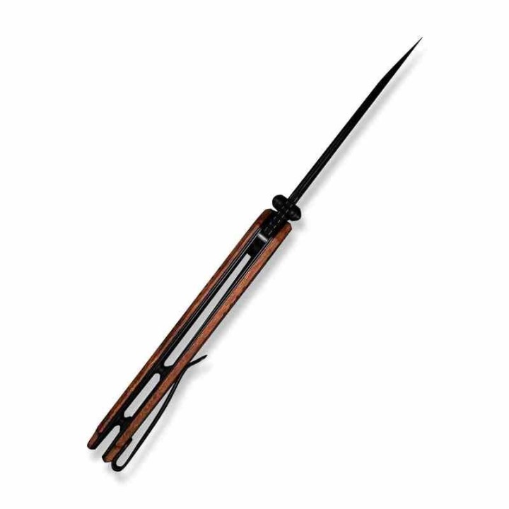 Couteau Sencut Awassi Lame Acier 9Cr18MoV Manche Guibourtia Wood KIVT Linerlock Clip S240653 - Livraison Gratuite