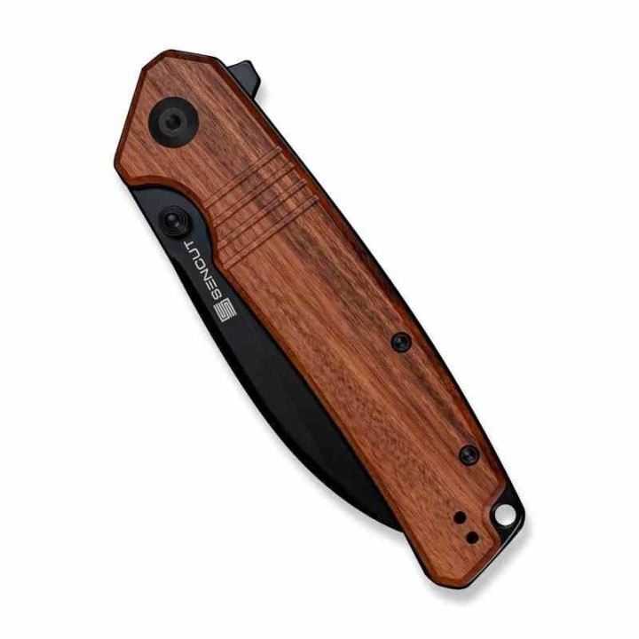 Couteau Sencut Awassi Lame Acier 9Cr18MoV Manche Guibourtia Wood KIVT Linerlock Clip S240653 - Livraison Gratuite